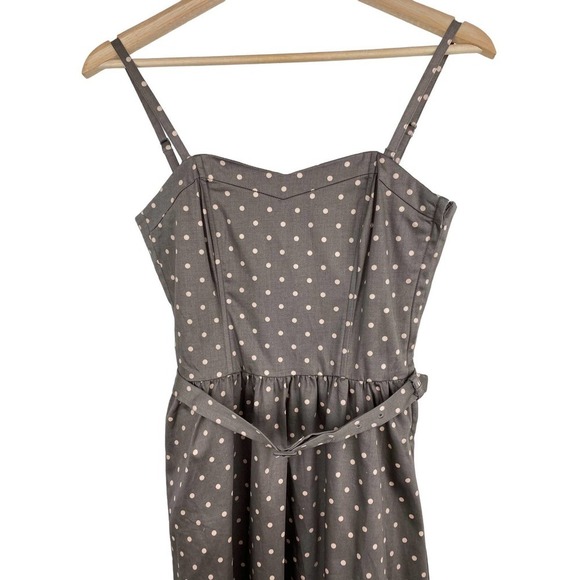 H&M Size 6 Gray Cream Polka Dot Party Dress - Picture 3 of 7